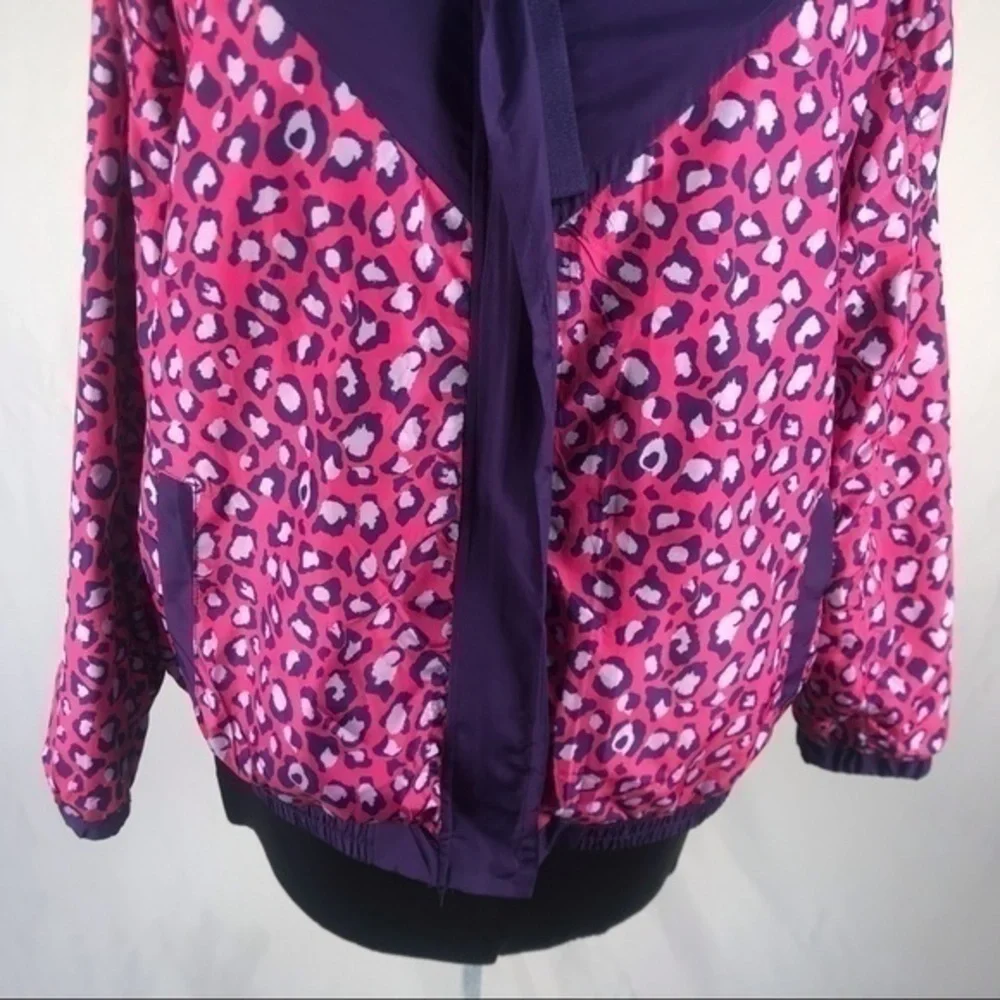 90’e Vintage ‘1 Sunset Lane’ Multicolor Leopard Print Windbreaker Jacket